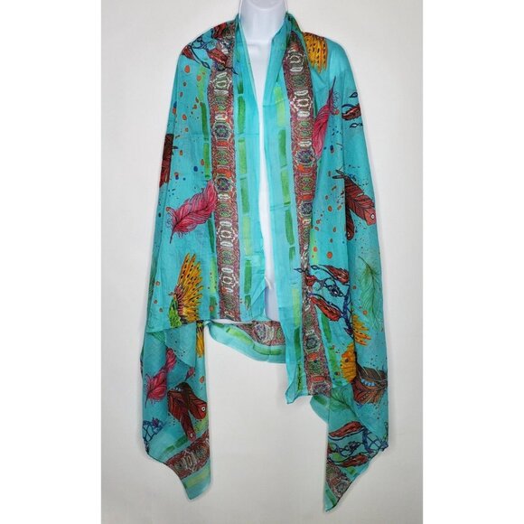 Antica Santoria By Giacomo Cinque Womens Native American Scarf Dreamcatcher Art